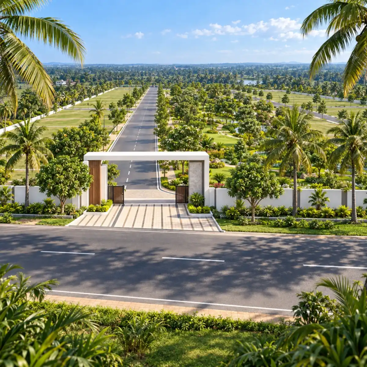 Assetz City of Palms entrance on Chapparakallu Road Assetz City of Palms entrance on Chapparakallu Road