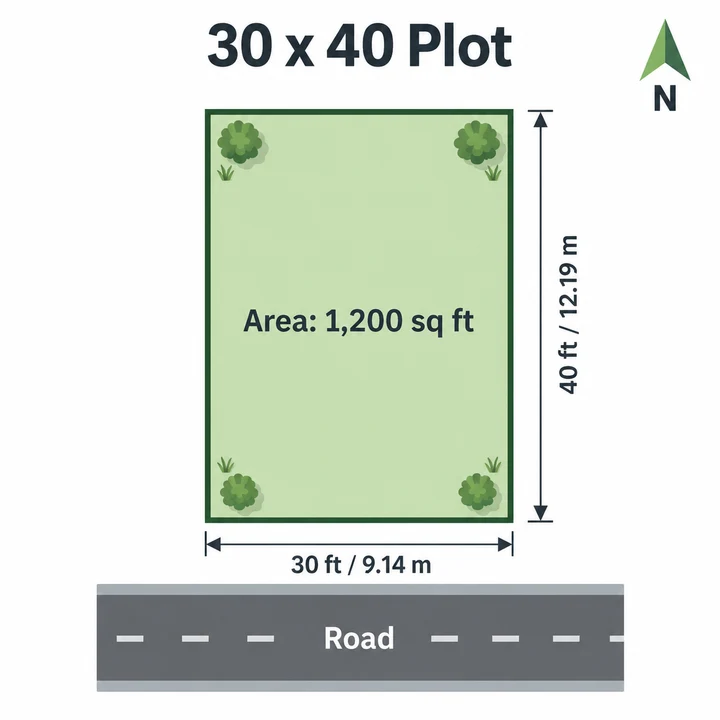 Assetz City of Palms 30 x 40 ft plot plan, 1,200 sq ft (9.14 x 12.19 m) Assetz City of Palms 30 x 40 ft plot plan, 1,200 sq ft (9.14 x 12.19 m)