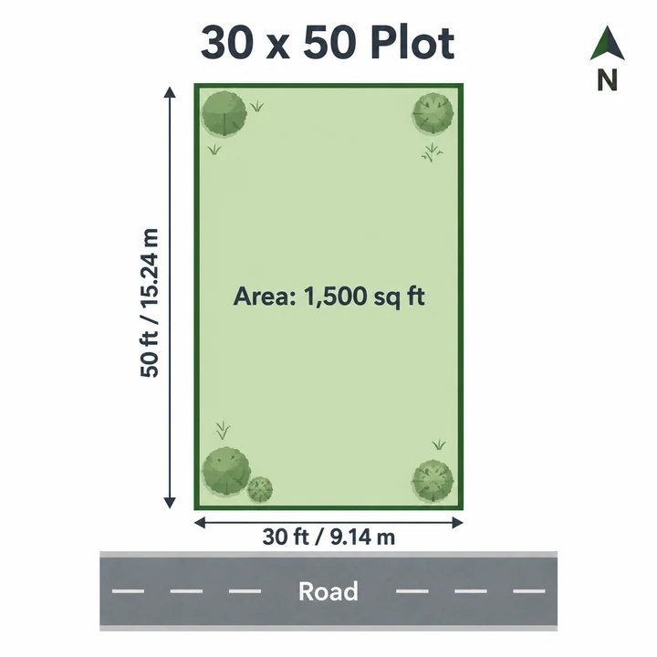 Assetz City of Palms 30 x 50 ft plot plan, 1,500 sq ft (9.14 x 15.24 m) Assetz City of Palms 30 x 50 ft plot plan, 1,500 sq ft (9.14 x 15.24 m)